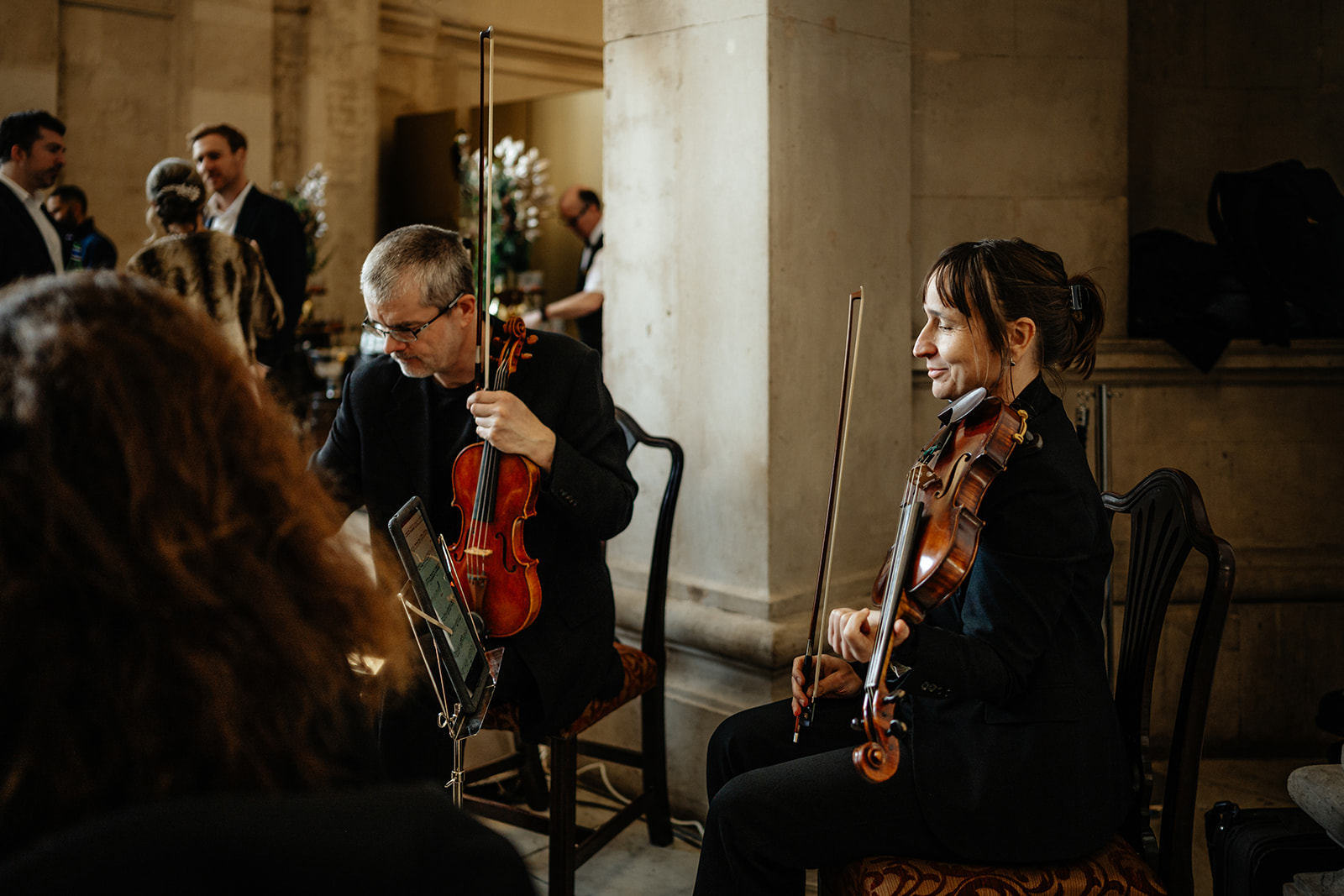 Bohemian Strings String Quartet performing at humanist wedding ceremony in Dublin City Hall